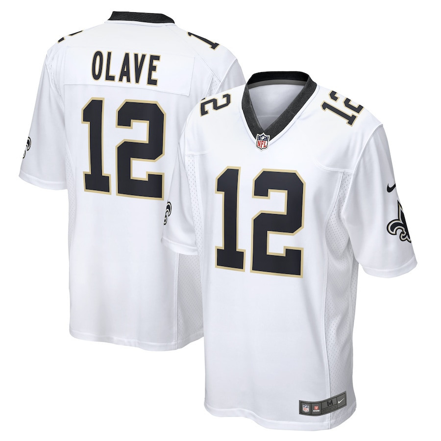 Chris Olave 12 New Orleans Saints Game Jersey - Men, White JS1373 nicesnker