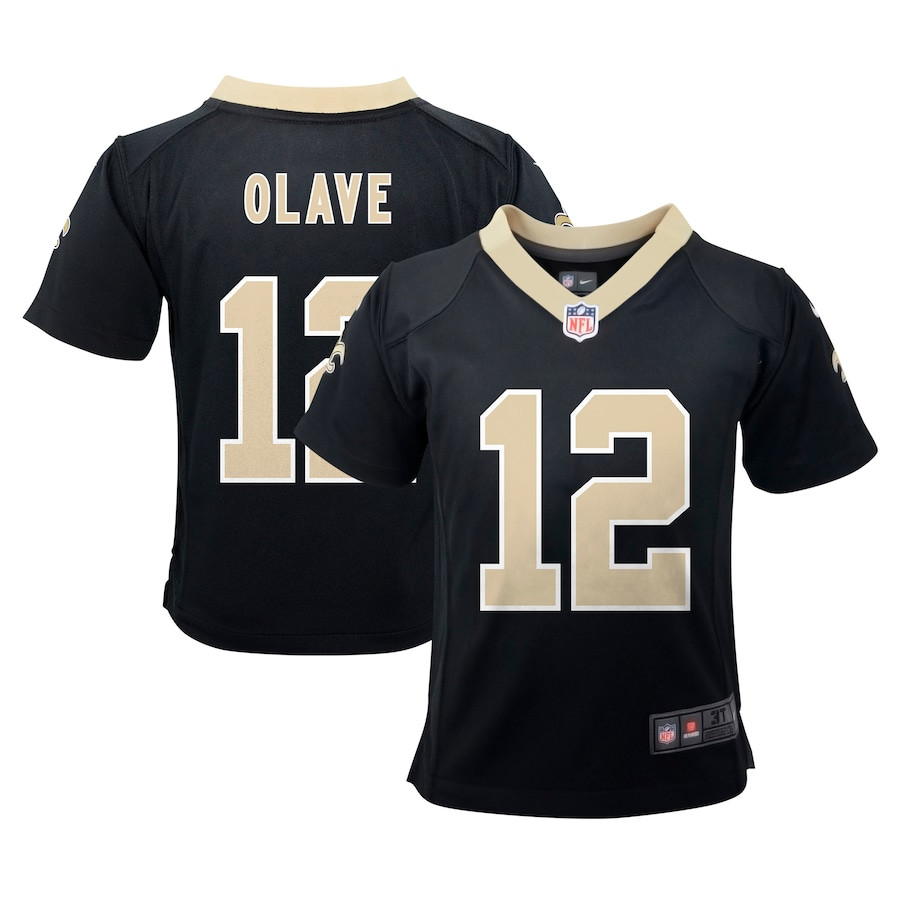Chris Olave 12 New Orleans Saints Game YOUTH Jersey - Black JS7600 nicesnker
