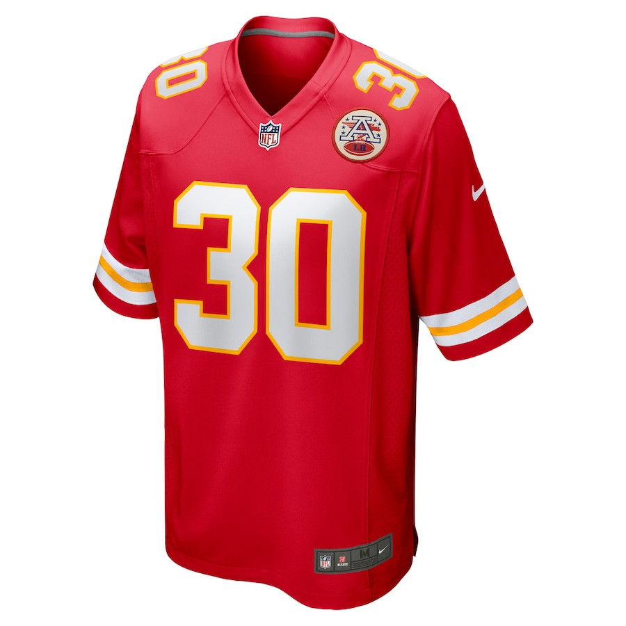 Alternative view of Chris Roland-Wallace 30 Kansas City Chiefs Game Men Jersey - Red JS3014 nicesnker