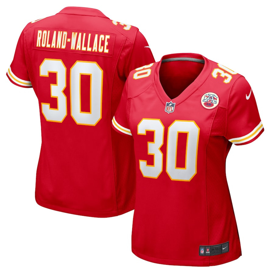 Chris Roland-Wallace 30 Kansas City Chiefs Women's Game Jersey - Red JS6932 nicesnker