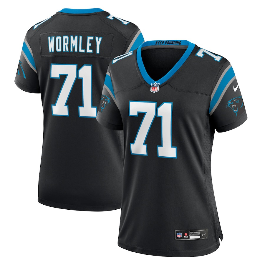 Chris Wormley 71 Carolina Panthers Women Game Jersey - Black JS2825 nicesnker