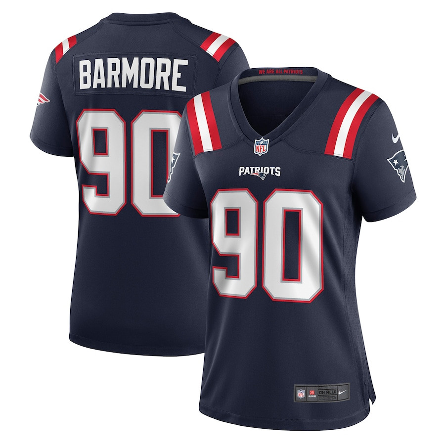 Christian Barmore 90 New England Patriots Women Game Jersey - Navy JS4885 nicesnker