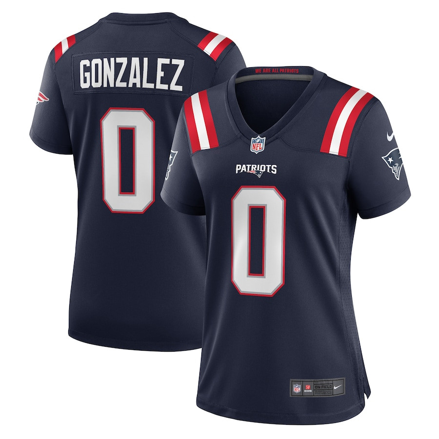 Christian Gonzalez 0 New England Patriots Women's Team Game Jersey - Navy JS1251 nicesnker