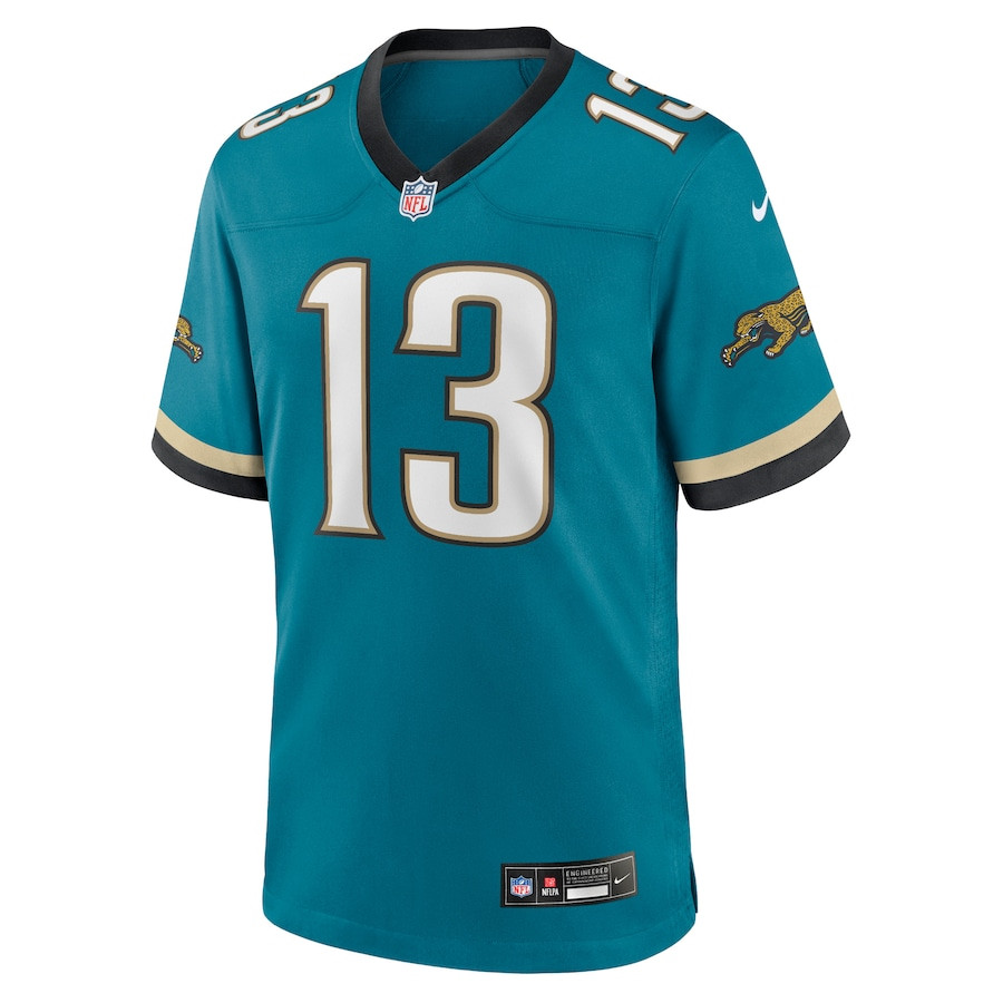 Alternative view of Christian Kirk 13 Jacksonville Jaguars Prowler Throwback Player Game Men Jersey - Teal JS1596 nicesnker