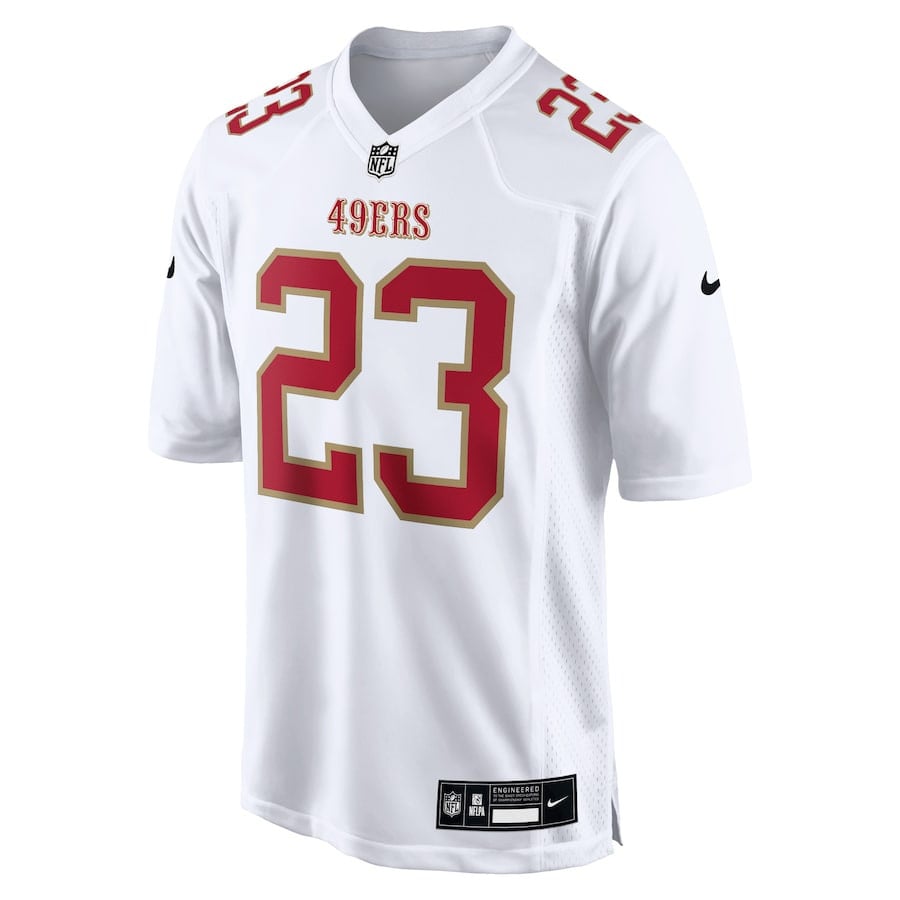 Alternative view of Christian McCaffrey 23 San Francisco 49ers Fashion Game Men Jersey - Tundra White JS9714 nicesnker
