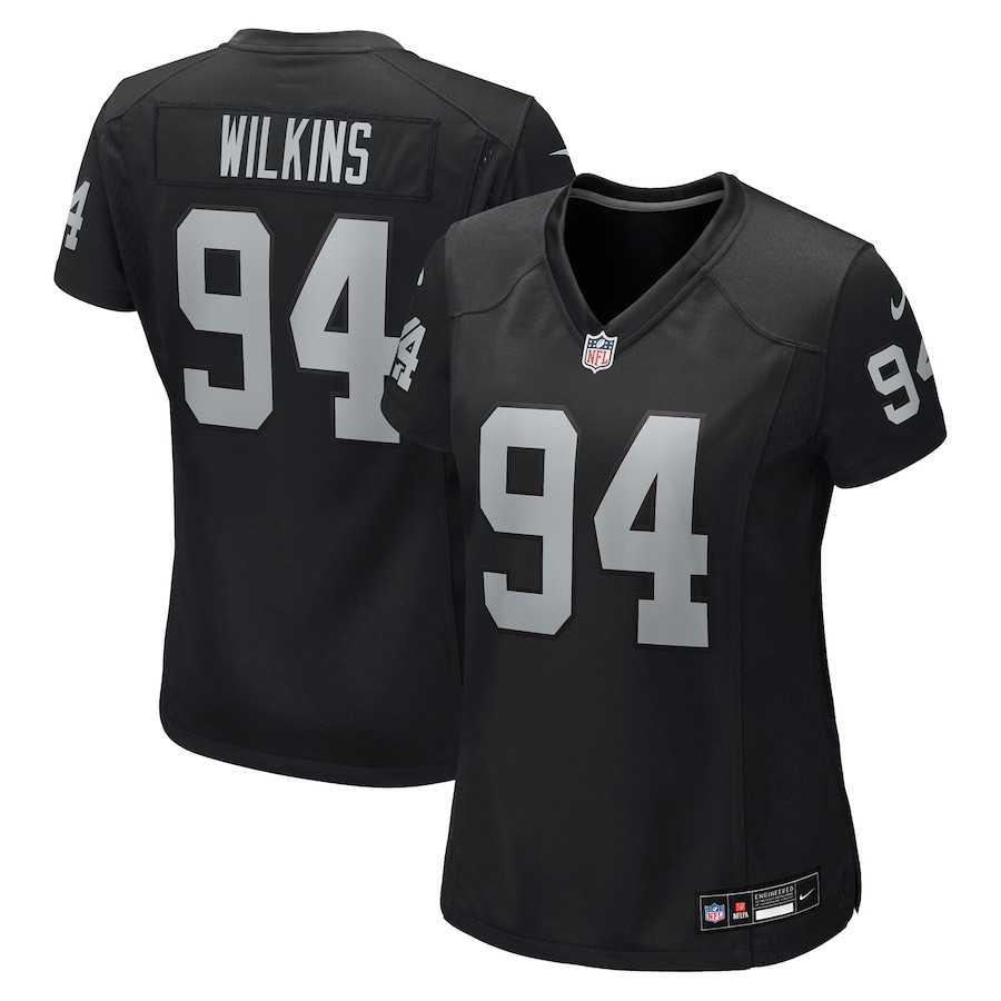 Christian Wilkins 94 Las Vegas Raiders Women's Team Game Jersey - Black JS3822 nicesnker