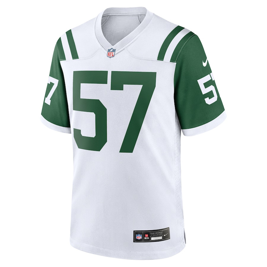 Alternative view of C.J. Mosley 57 New York Jets Classic Alternate Game Men Jersey - White JS6477 nicesnker