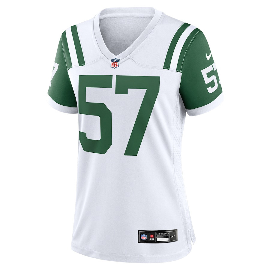 Alternative view of C.J. Mosley 57 New York Jets Women's Classic Alternate Game Jersey - White JS1593 nicesnker