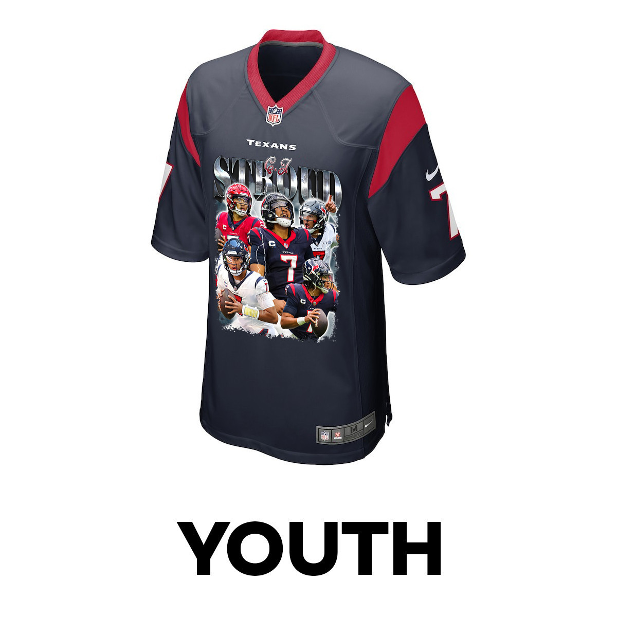 Alternative view of C.J. Stroud 7 Houston Texans The Gunslinger Game YOUTH Jersey - Navy JS4513 nicesnker