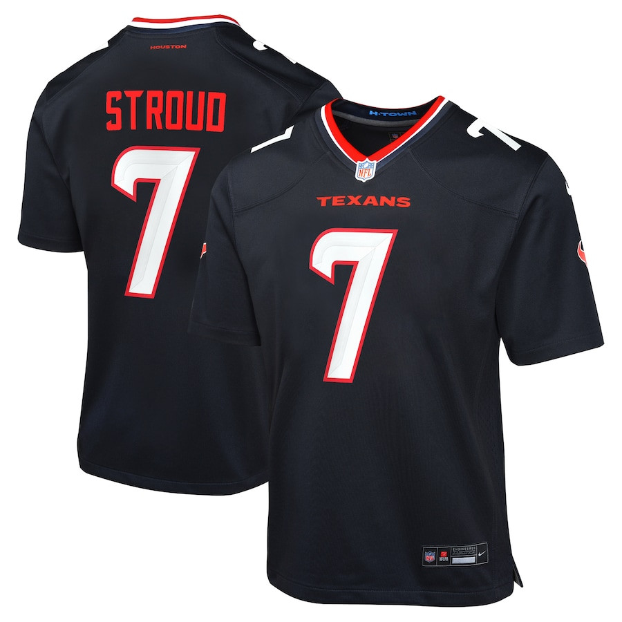 C.J. Stroud 7 Houston Texans Youth Game Jersey - Navy JS5389 nicesnker