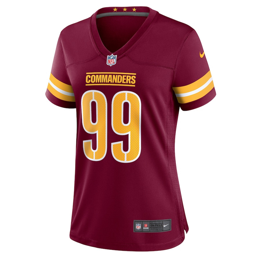 Alternative view of Clelin Ferrell 99 Washington Commanders Women's Game Jersey - Burgundy JS8887 nicesnker