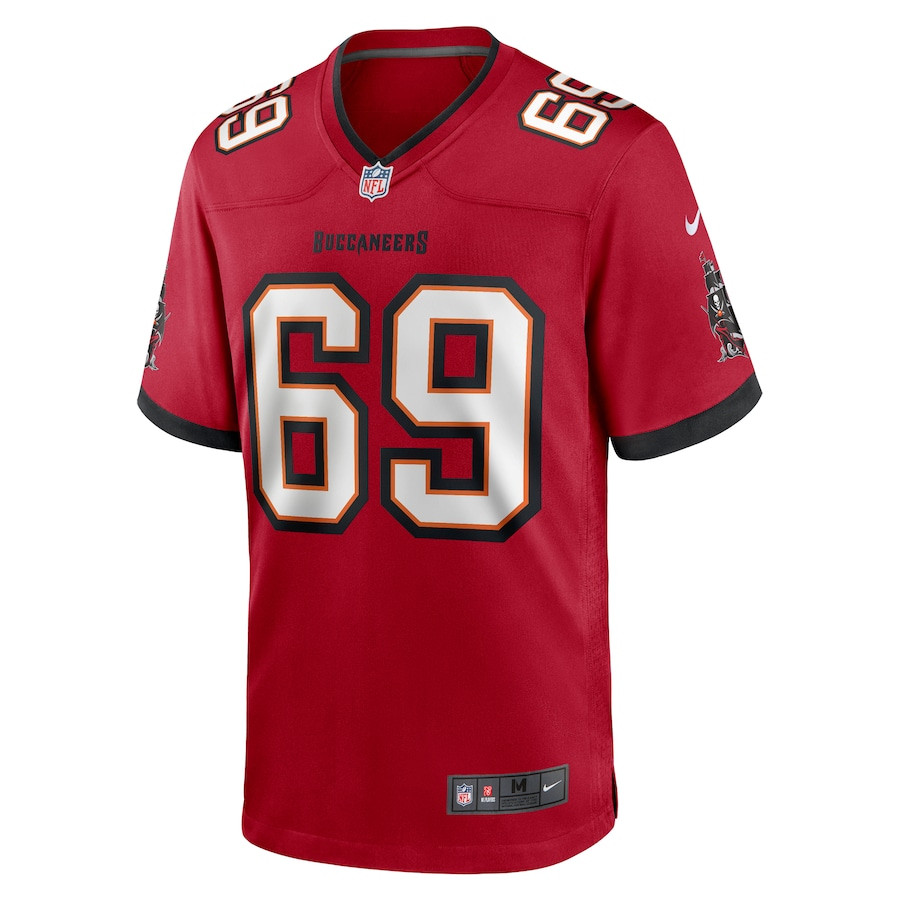 Alternative view of Cody Mauch 69 Tampa Bay Buccaneers Game Men Jersey - Red JS5699 nicesnker
