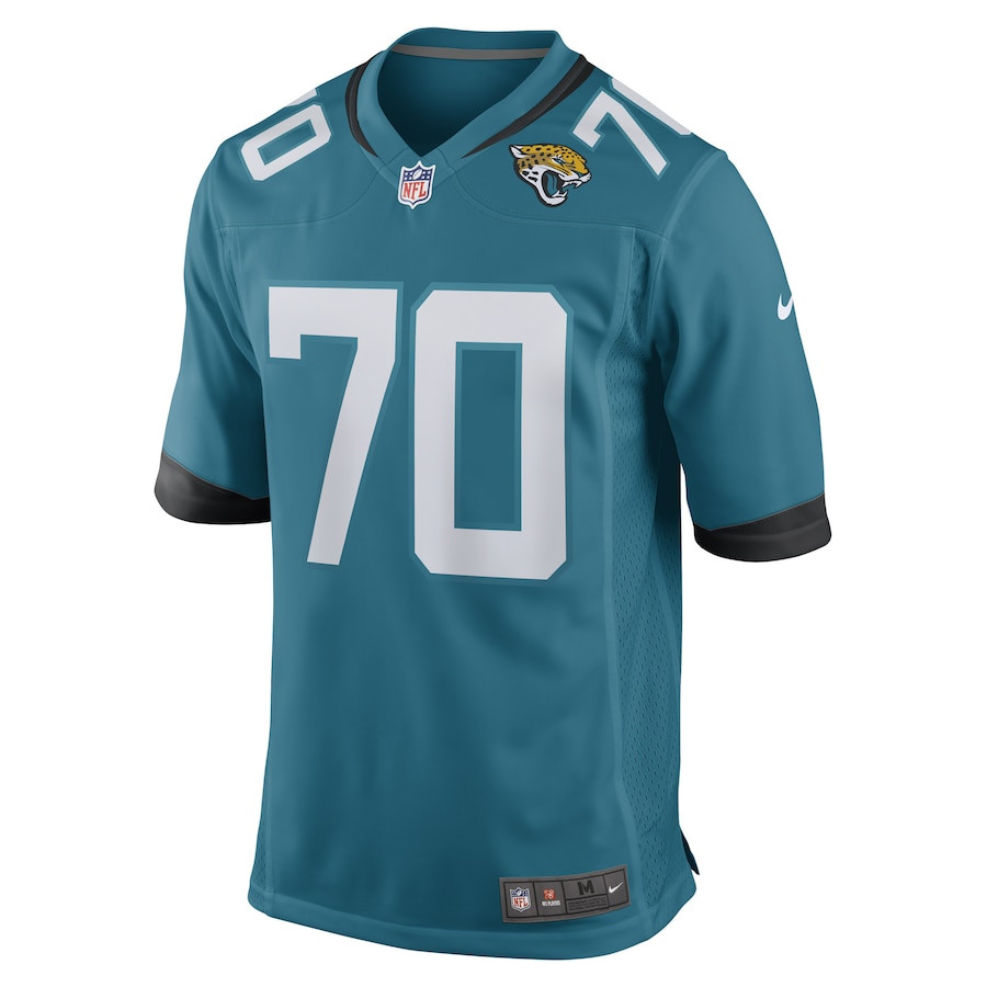 Alternative view of Cole Van Lanen 70 Jacksonville Jaguars Men Game Jersey - Teal JS9146 nicesnker