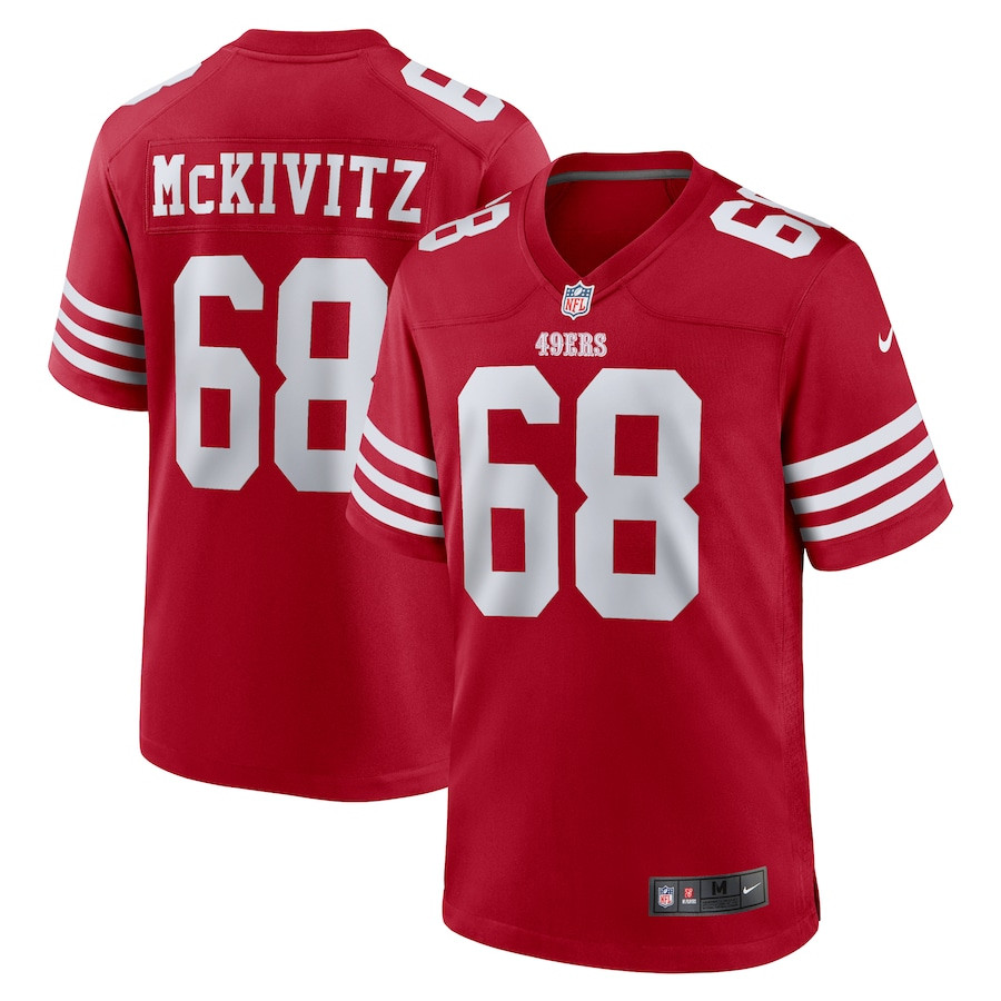 Colton McKivitz 68 San Francisco 49ers Game Men Jersey - Scarlet JS8353 nicesnker