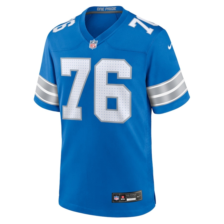 Alternative view of Connor Galvin 76 Detroit Lions Team Game Men Jersey - Blue JS2960 nicesnker