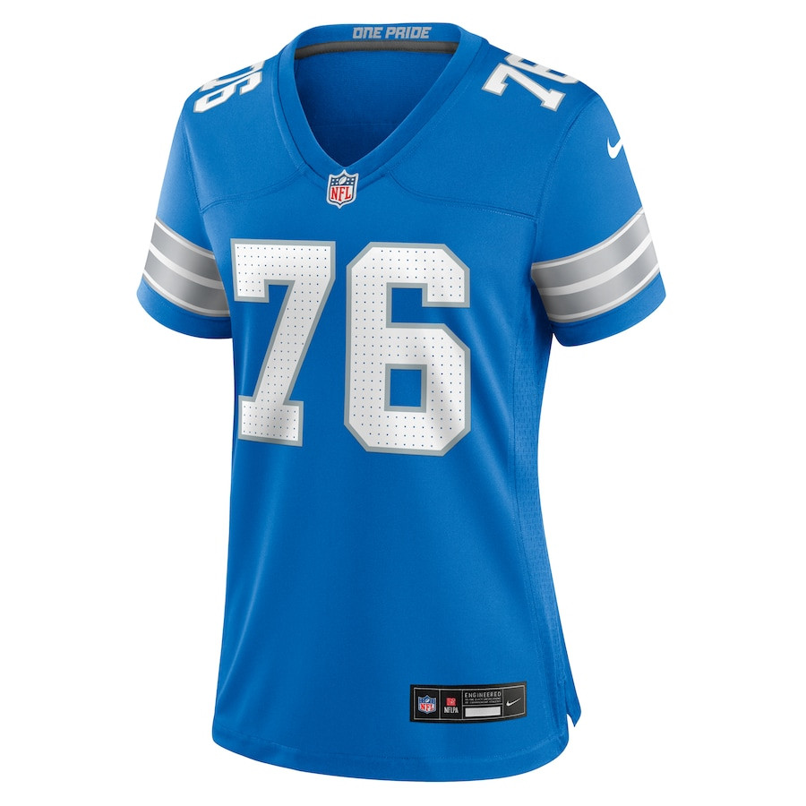 Alternative view of Connor Galvin 76 Detroit Lions Women's Team Game Jersey - Blue JS7966 nicesnker