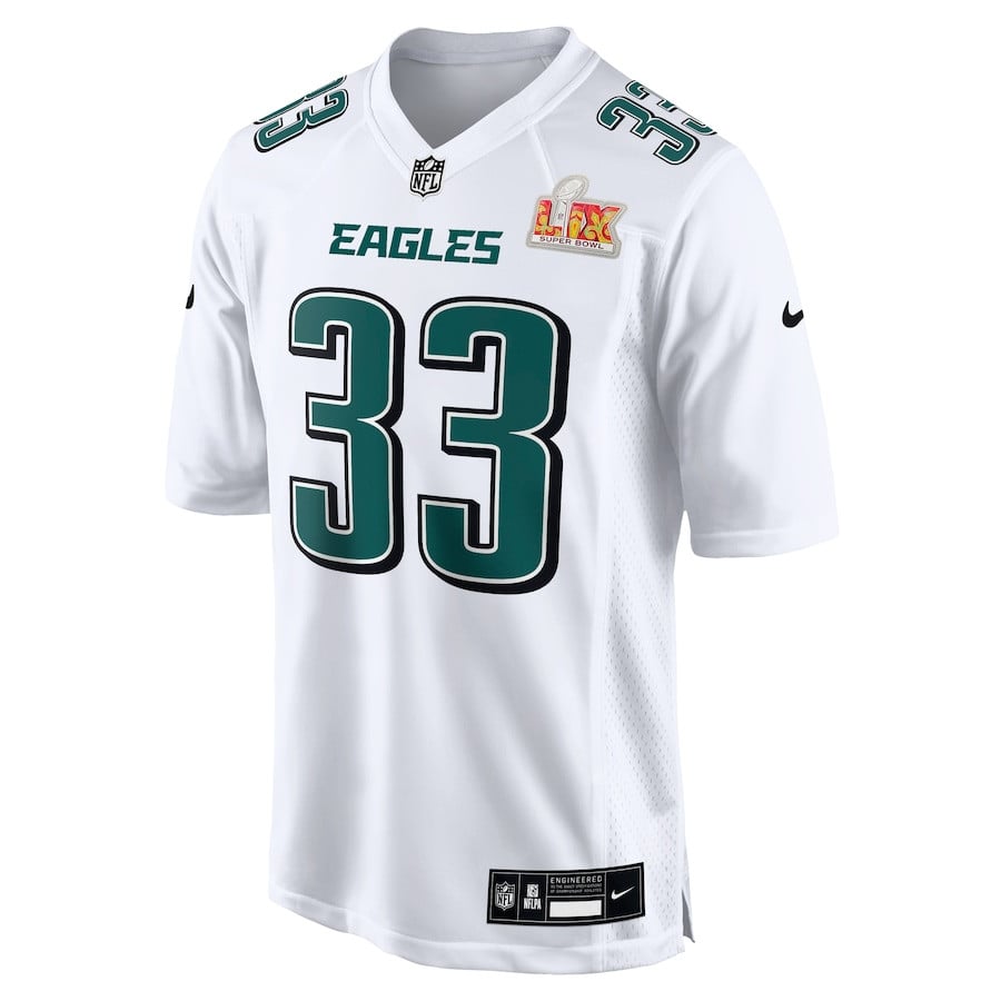 Alternative view of Cooper DeJean 33 Philadelphia Eagles Super Bowl LIX Fashion Game Jersey - Tundra White JS5344 nicesnker