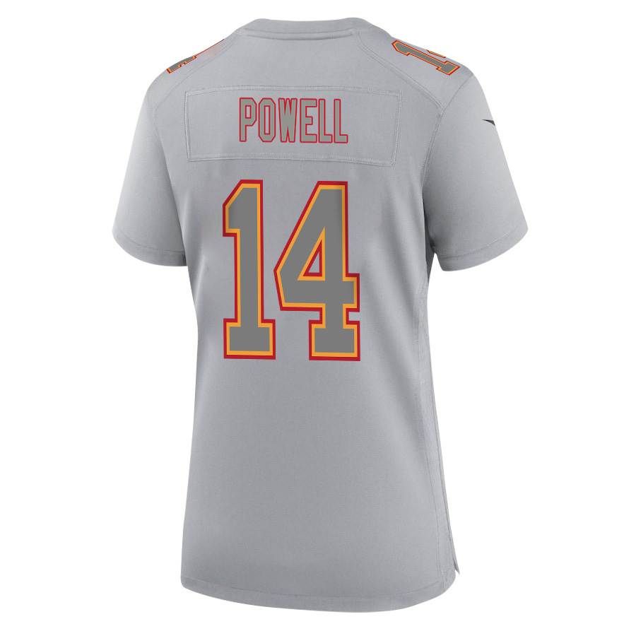 Alternative view of Cornell Powell 14 Kansas City Chiefs Super Bowl LVIII Champions 4X Atmosphere Fashion Game Women Jersey - Gray JS5283 nicesnker