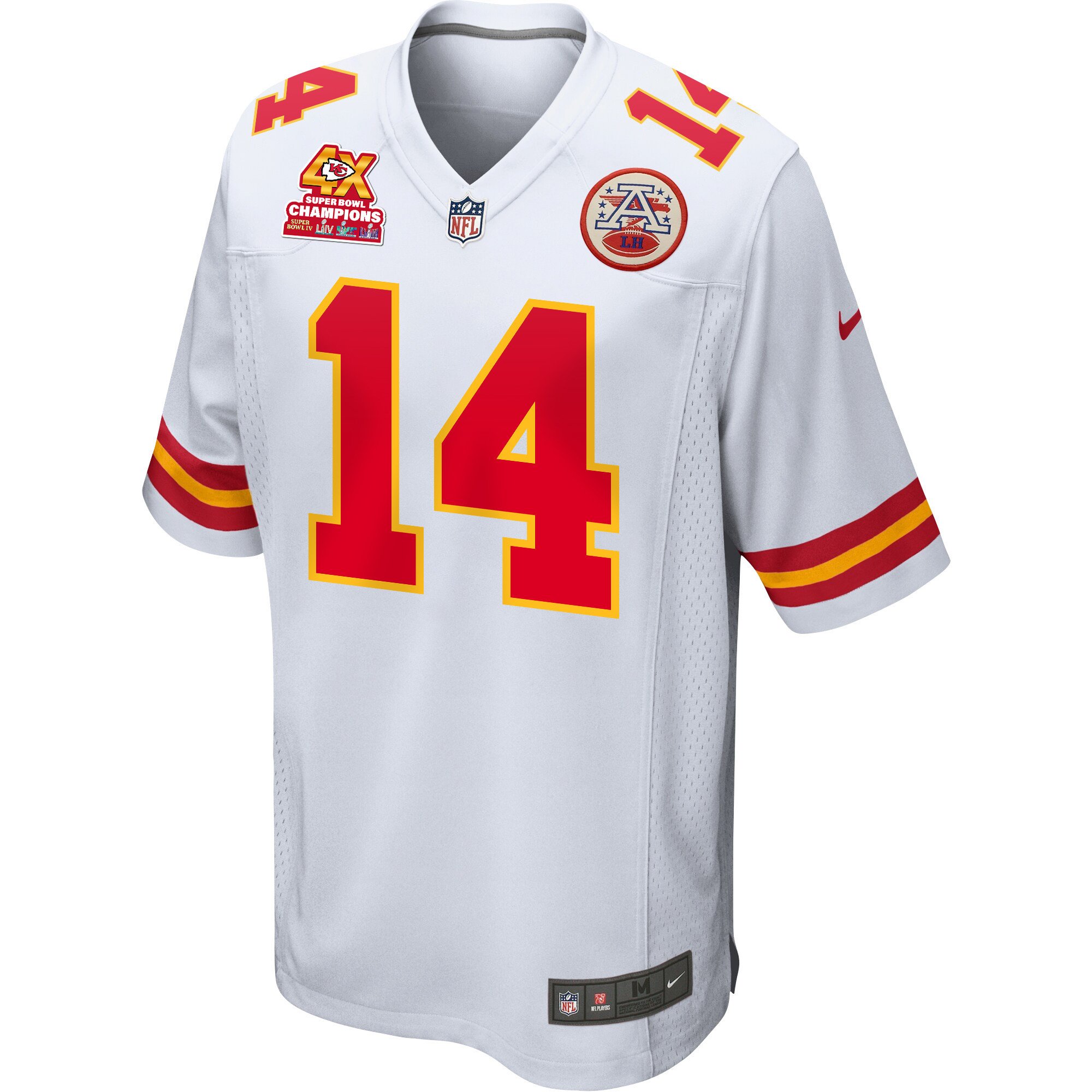 Alternative view of Cornell Powell 14 Kansas City Chiefs Super Bowl LVIII Champions 4X Game Men Jersey - White JS3144 nicesnker