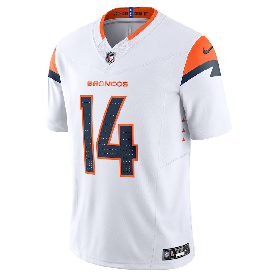 Alternative view of Courtland Sutton 14 Denver Broncos Vapor F.U.S.E. Limited Men Jersey - White JS2420 nicesnker