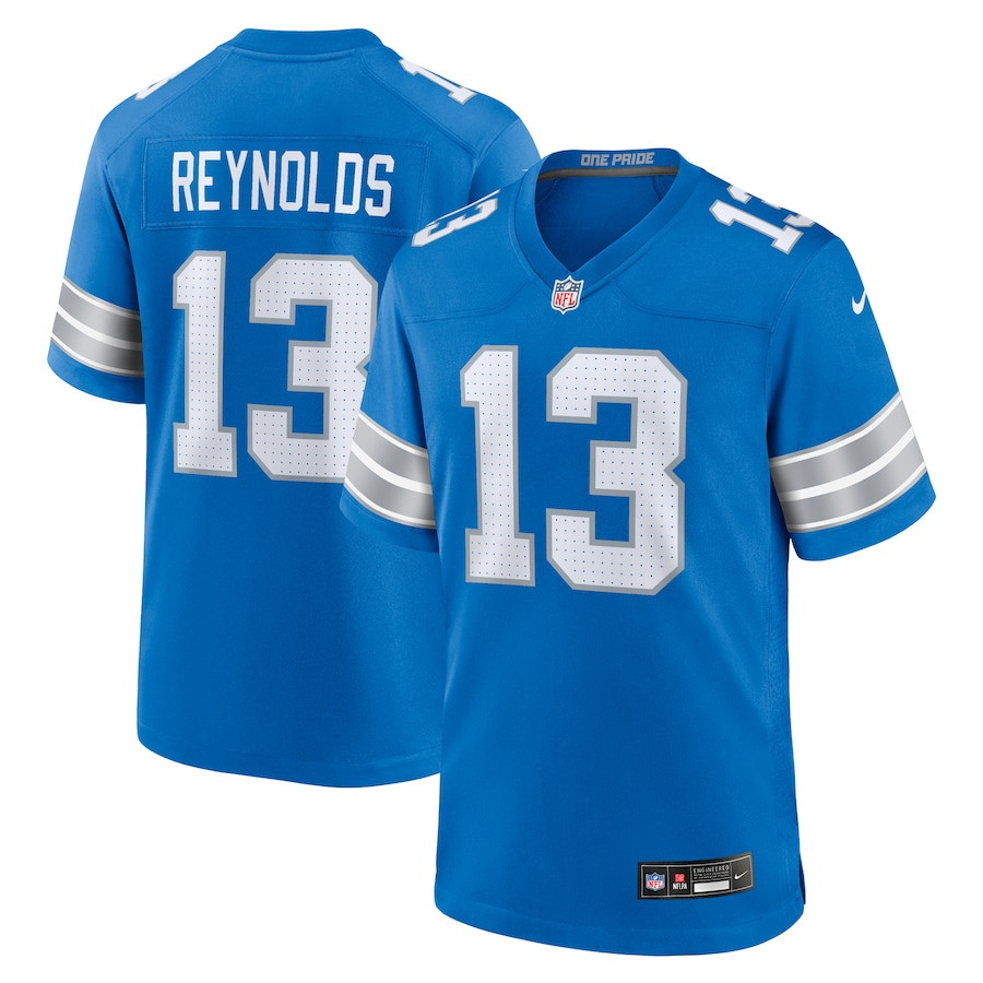 Craig Reynolds 13 Detroit Lions Team Game Men Jersey - Blue JS6758 nicesnker