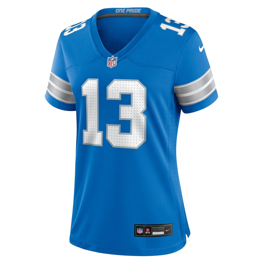 Alternative view of Craig Reynolds 13 Detroit Lions Women's Team Game Jersey - Blue JS3051 nicesnker