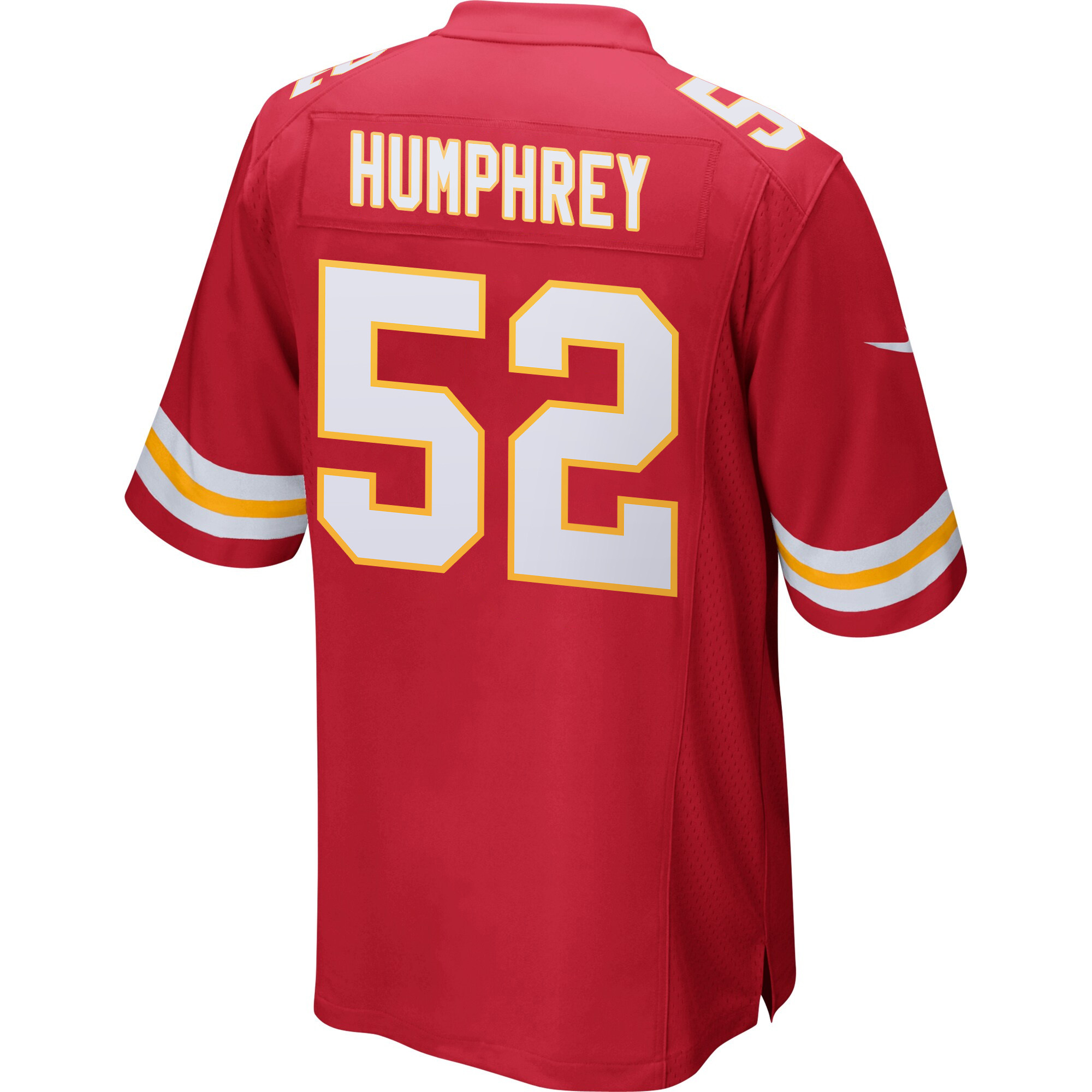 Alternative view of Creed Humphrey 52 Kansas City Chiefs Super Bowl LIX New Orleans Patch Game Men Jersey - Red JS8170 nicesnker
