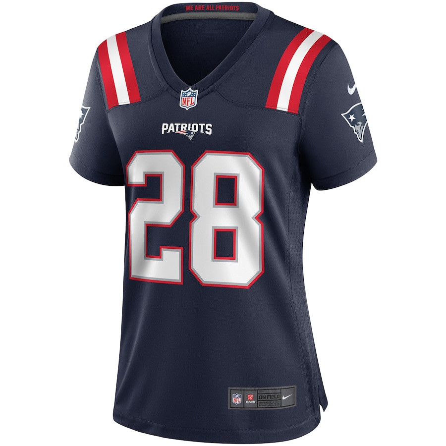 Alternative view of Curtis Martin 28 New England Patriots Women Game Retired Jersey - Navy JS3057 nicesnker