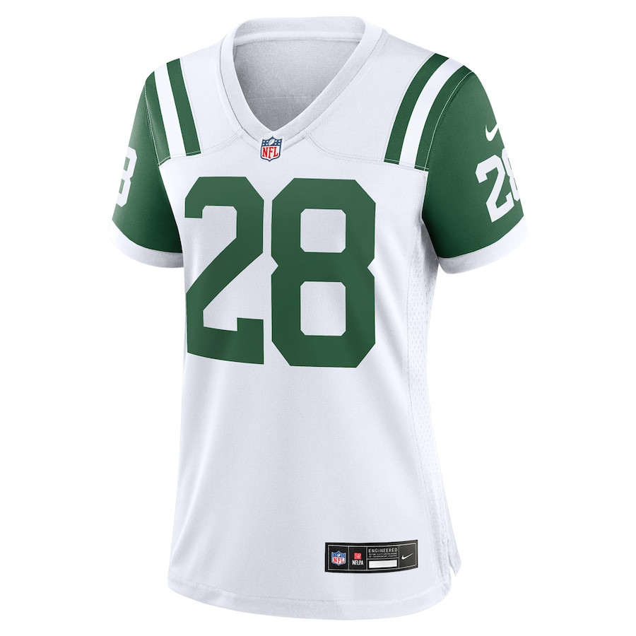 Alternative view of Curtis Martin 28 New York Jets Women's Classic Alternate Retired Player Game Jersey - White JS2027 nicesnker