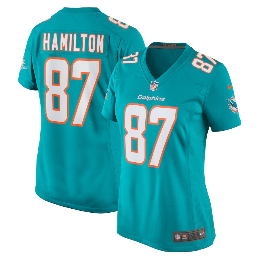 DaeSean Hamilton 87 Miami Dolphins Women Home Game Jersey - Aqua JS5295 nicesnker