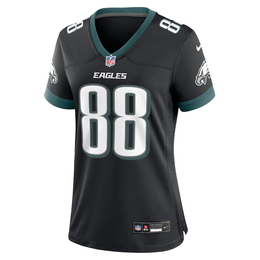 Alternative view of Dallas Goedert 88 Philadelphia Eagles Alternate Game Women Jersey - Black JS6660 nicesnker