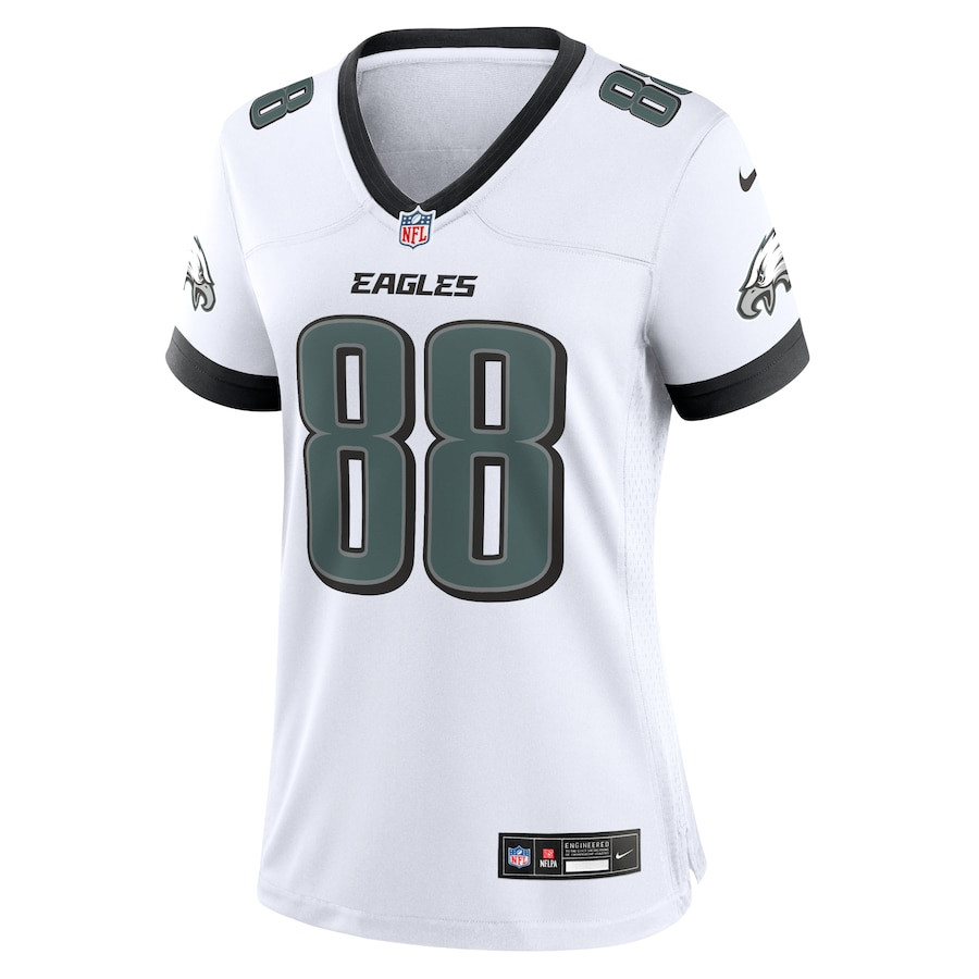 Alternative view of Dallas Goedert 88 Philadelphia Eagles White Game Women Jersey - White JS4561 nicesnker