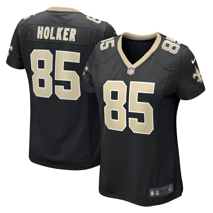 Dallin Holker 85 New Orleans Saints Women's Game Jersey - Black JS6489 nicesnker