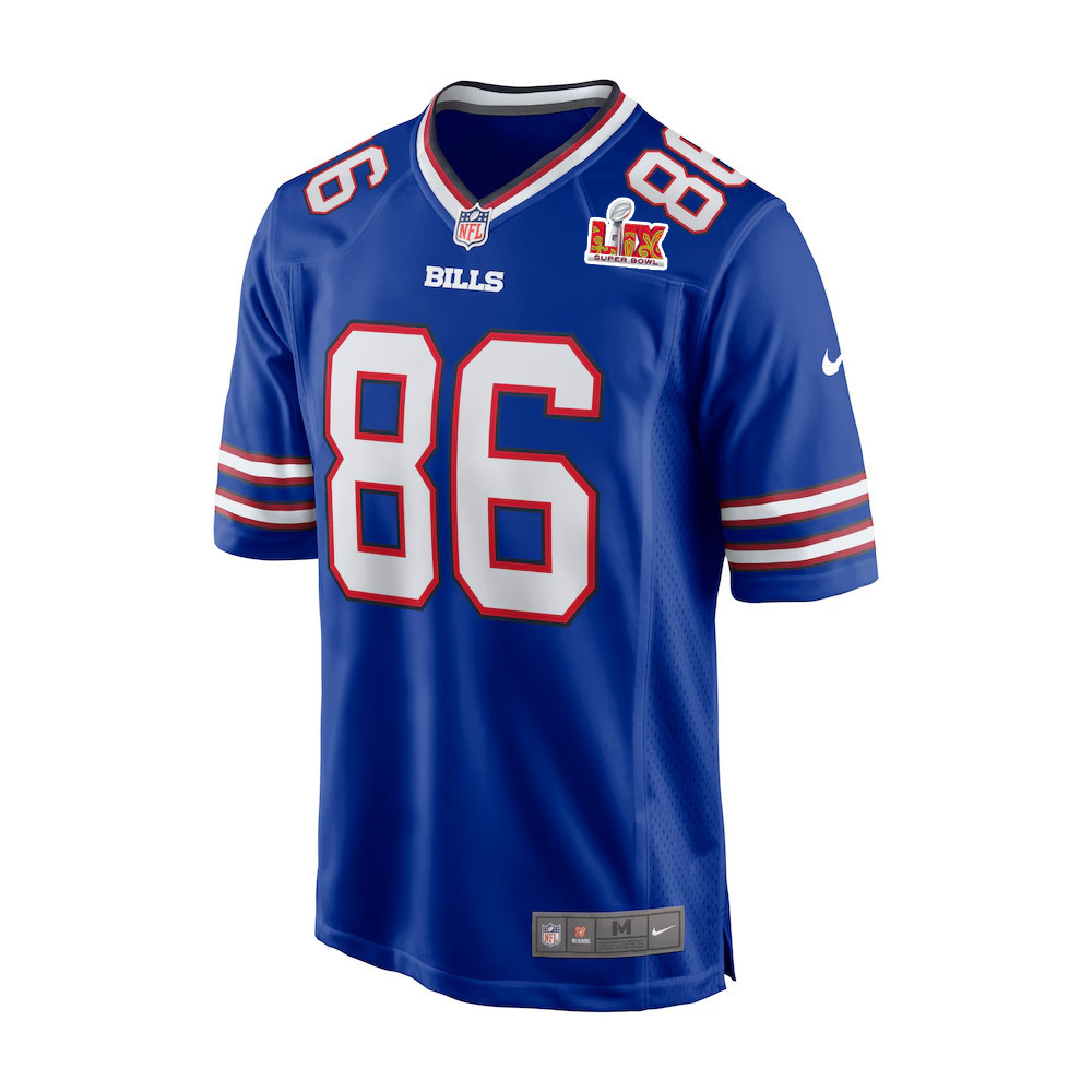 Alternative view of Dalton Kincaid #86 Buffalo Bills Super Bowl LIX Jersey - Men's - Royal JS4467 nicesnker
