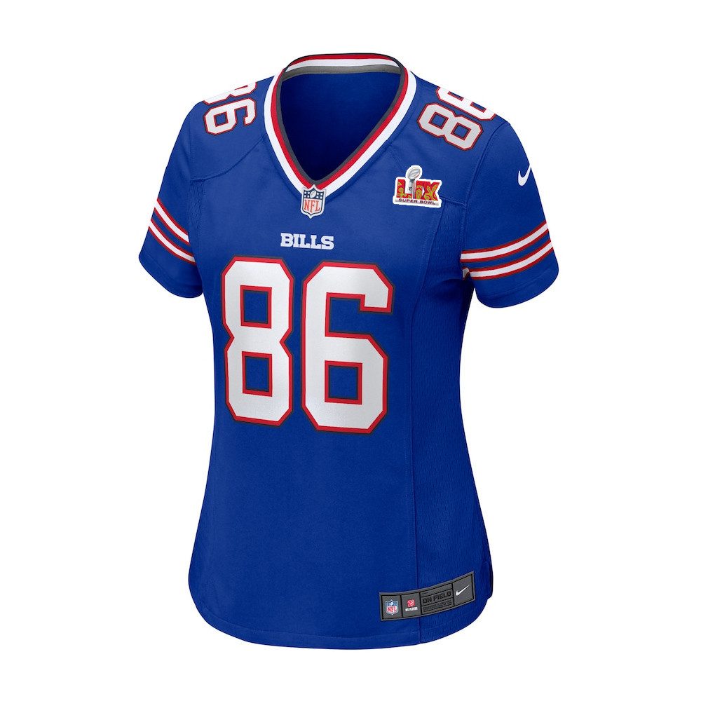 Alternative view of Dalton Kincaid #86 Buffalo Bills Super Bowl LIX Women's Jersey - Royal JS2392 nicesnker