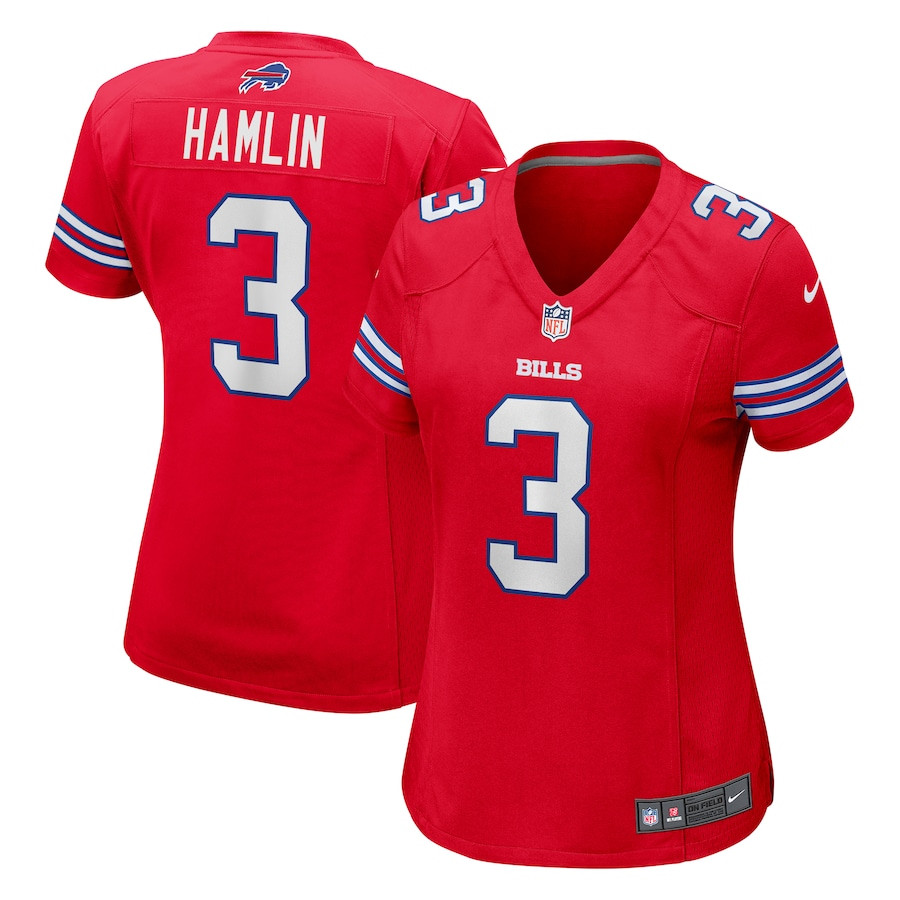 Damar Hamlin 3 Buffalo Bills Women Game Jersey - Red JS8150 nicesnker