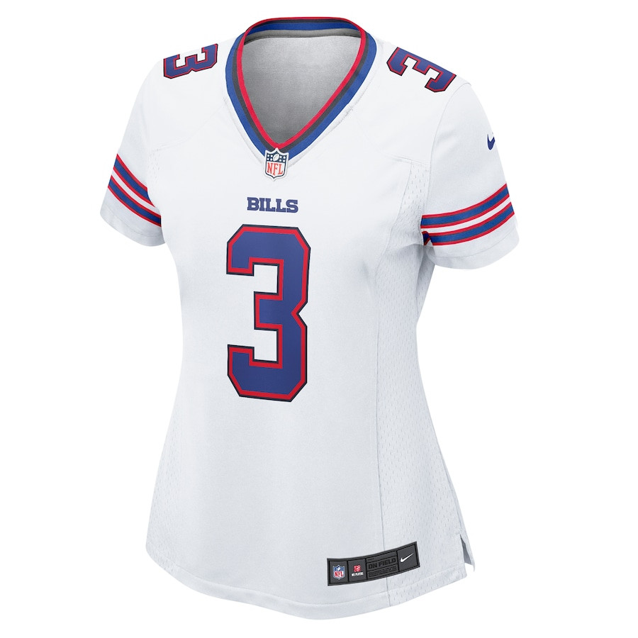 Alternative view of Damar Hamlin 3 Buffalo Bills Women's Game Jersey - White JS8828 nicesnker
