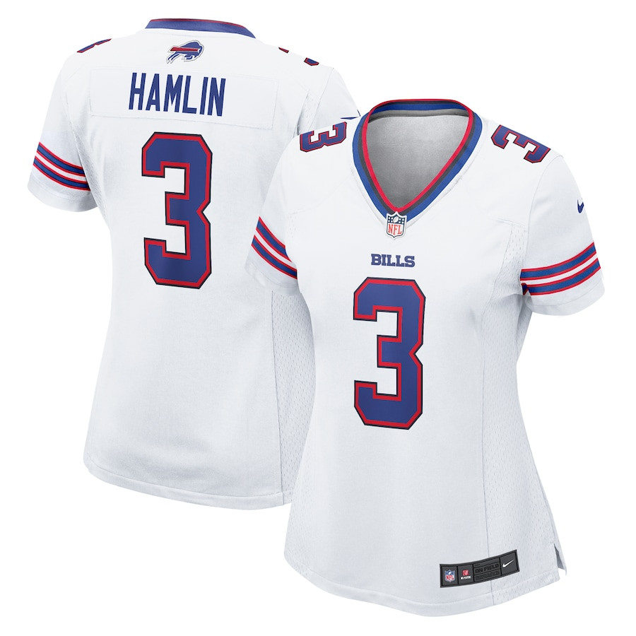 Damar Hamlin 3 Buffalo Bills Women's Game Jersey - White JS8828 nicesnker