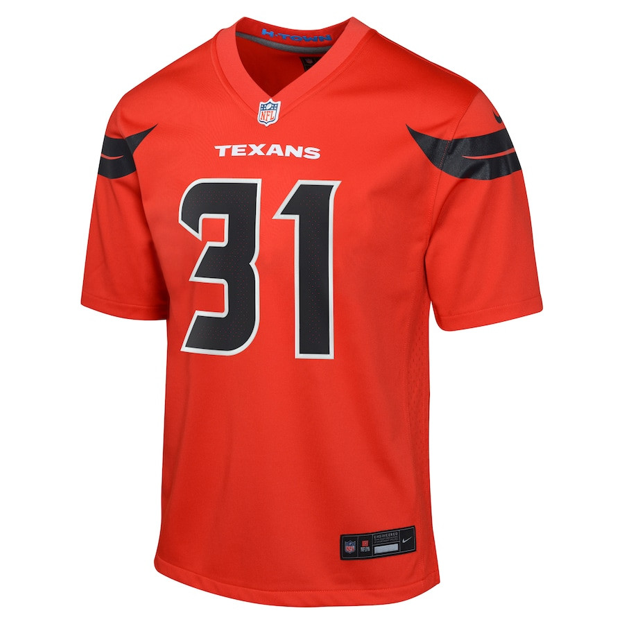 Alternative view of Dameon Pierce 31 Houston Texans Youth Alternate Game Jersey - Red JS2584 nicesnker