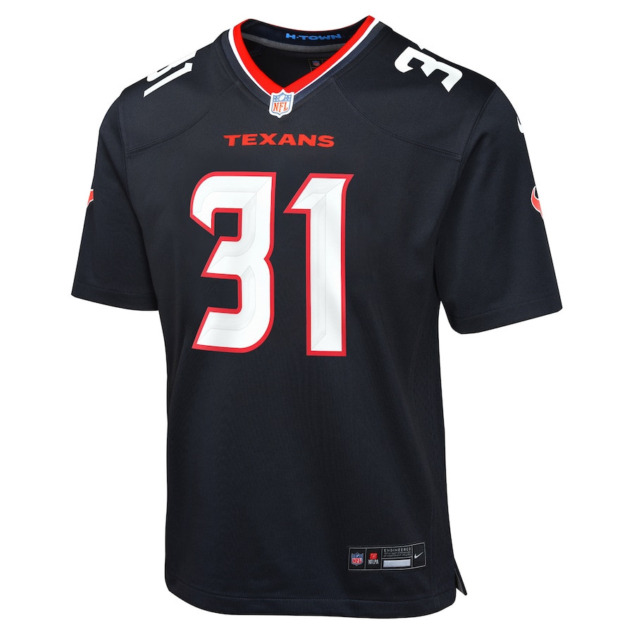 Alternative view of Dameon Pierce 31 Houston Texans Youth Game Jersey - Navy JS3544 nicesnker