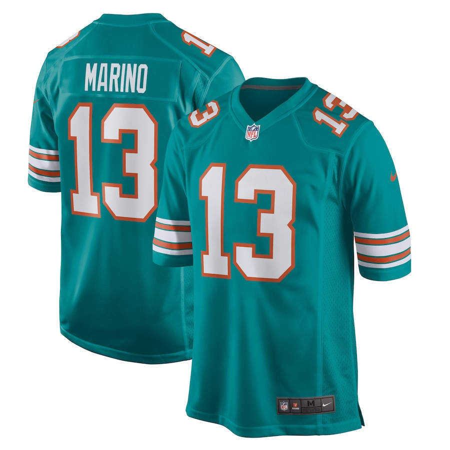 Dan Marino 13 Miami Dolphins Men Retired Jersey - Aqua JS1828 nicesnker