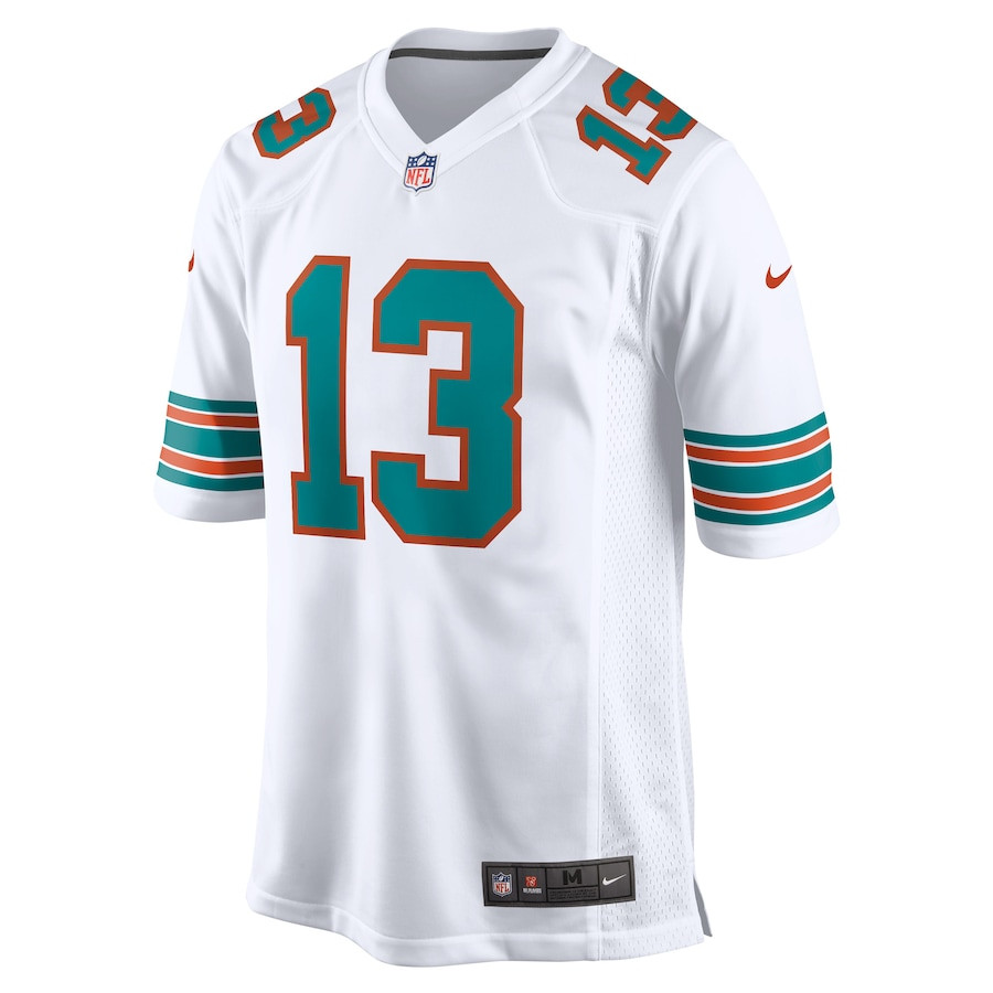 Alternative view of Dan Marino 13 Miami Dolphins Men Retired Jersey - White JS8599 nicesnker