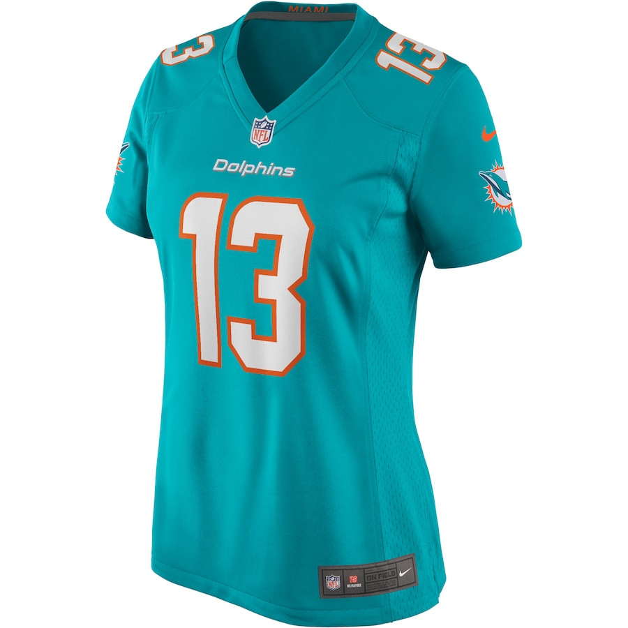 Alternative view of Dan Marino 13 Miami Dolphins Women Game Retired Jersey - Aqua JS4171 nicesnker