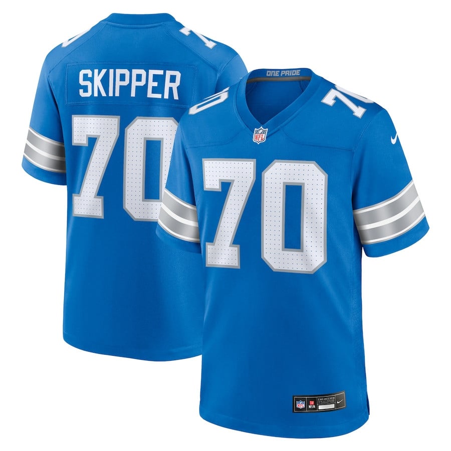 Dan Skipper 70 Detroit Lions Team Game Men Jersey - Blue JS9724 nicesnker
