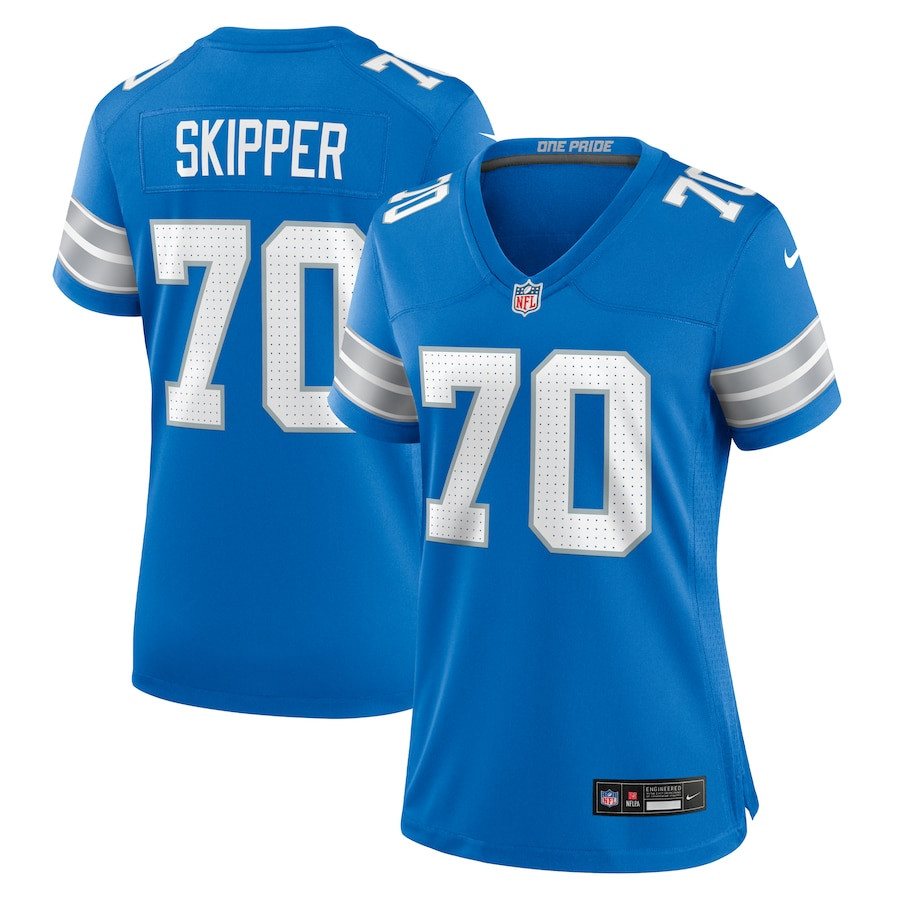 Dan Skipper 70 Detroit Lions Women's Team Game Jersey - Blue JS5619 nicesnker