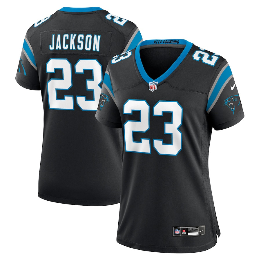 Dane Jackson 23 Carolina Panthers Women's Game Jersey - Black JS7067 nicesnker