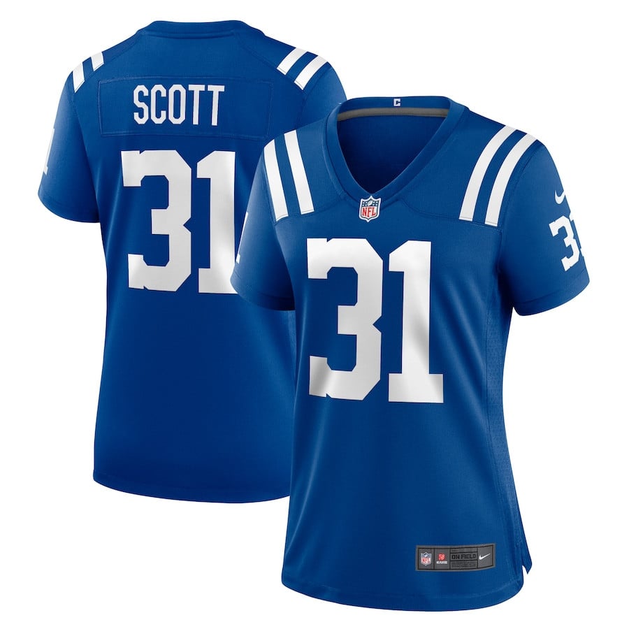 Daniel Scott 31 Indianapolis Colts Women's Game Jersey - Royal JS1908 nicesnker