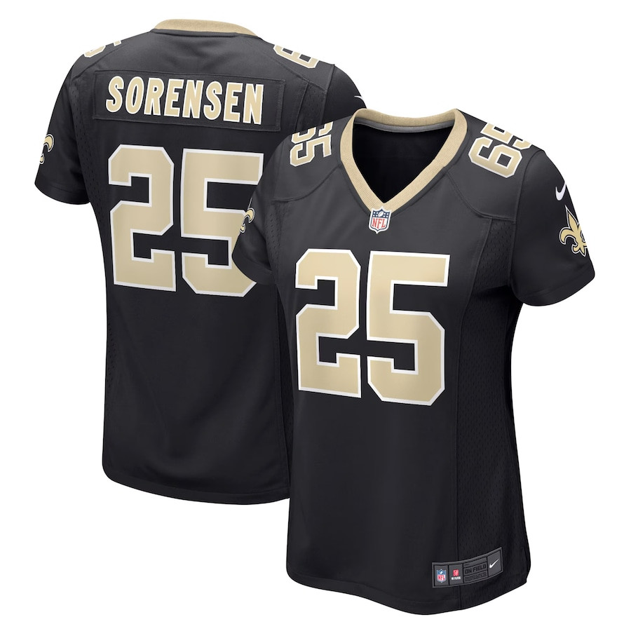 Daniel Sorensen 25 New Orleans Saints Women's Game Jersey - Black JS4992 nicesnker