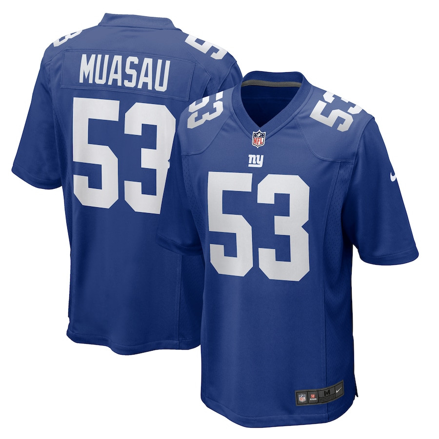 Darius Muasau 53 New York Giants Team Game Men Jersey - Royal JS4816 nicesnker