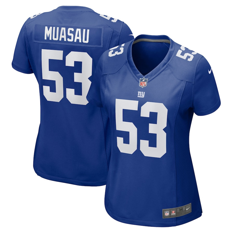 Darius Muasau 53 New York Giants Women's Game Jersey - Royal JS4916 nicesnker